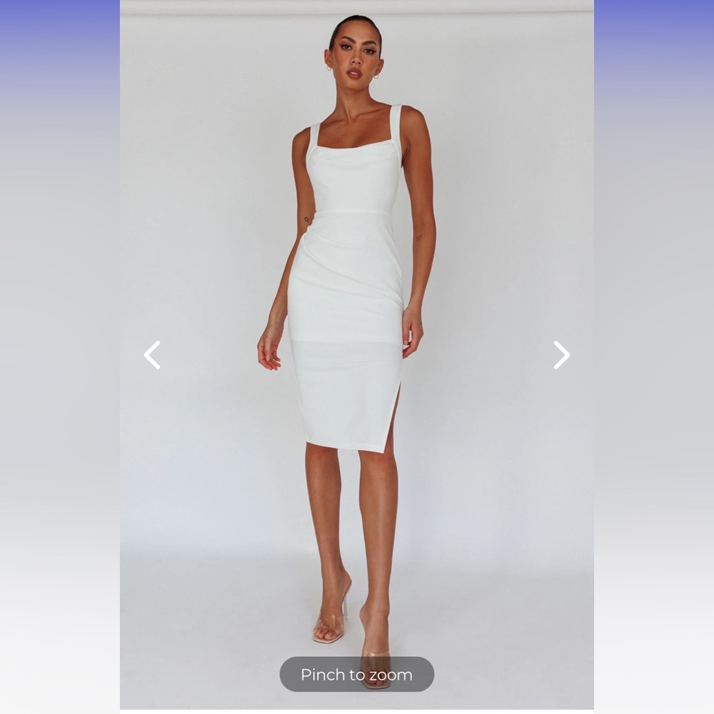 Elegant White Sleeveless Dress for engagement photos or graduation